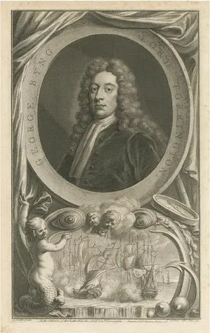 Jacobus Houbraken, Antique Portrait of Admiral of the Fleet George Byng, 1st Viscount Torrington, Print