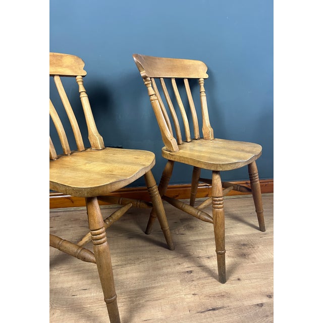 Vintage Beech Farmhouse Dining Chairs, 1950s, Set of 2 For Sale - Image 13 of 18