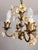 Vintage Shabby Chic Florentine Pendant Lamp Four-Armed with Gold-Tone Porcelain Roses, 1960s For Sale - Image 15 of 18