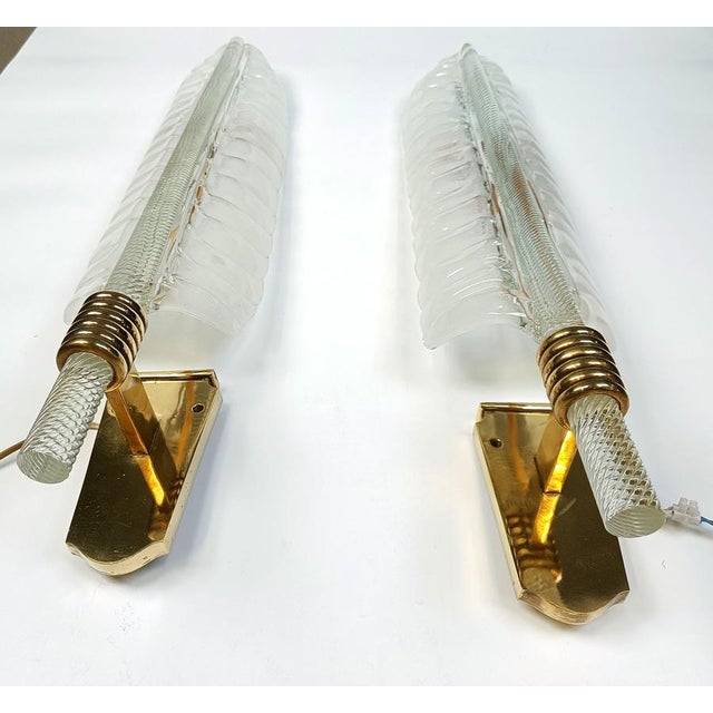 Metal Large Wall Lights attributed to Andre Arbus & Veronese, 1950s, Set of 2 For Sale - Image 7 of 14