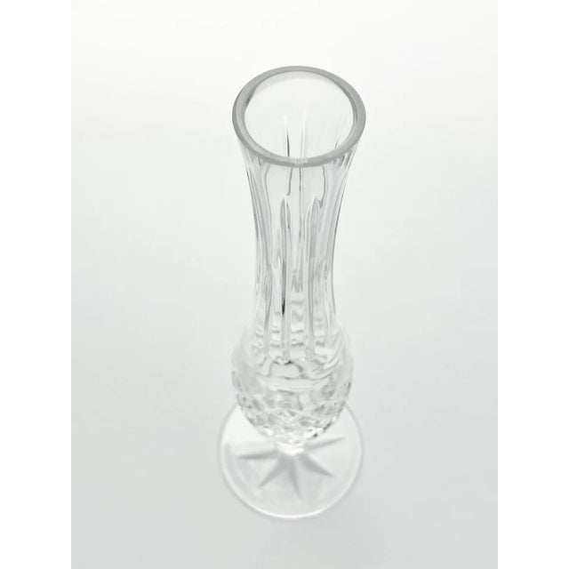 Waterford Crystal 1980s Vintage Waterford Crystal Tall Fluted X-Cuts Bud Vase For Sale - Image 4 of 9