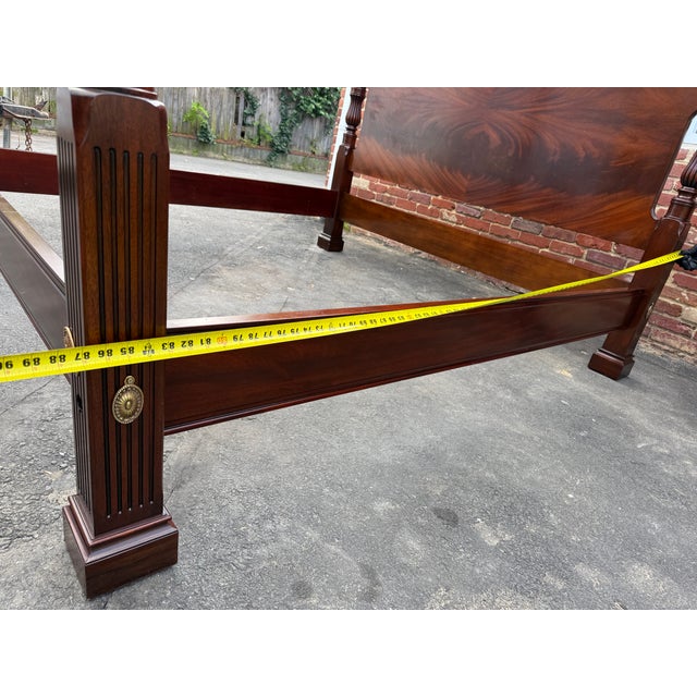 Early 21st Century Henkel Harris Vine Carved Flame Mahogany Hand Carved 4 Post King Bed Frame For Sale - Image 5 of 18