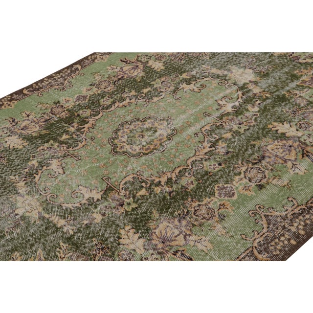Rug & Kilim Vintage Zeki Muren Rug in Green and Brown For Sale - Image 4 of 7