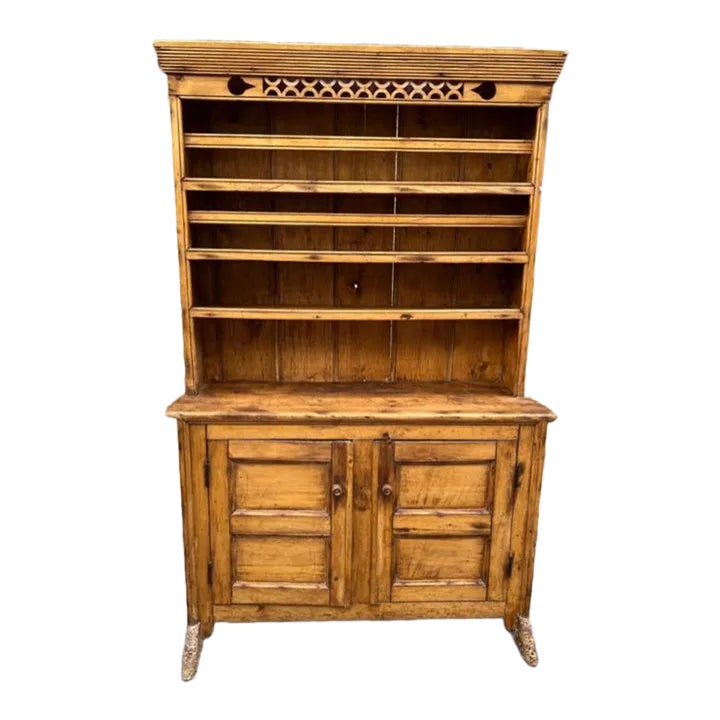 Antique Irish Yellow Pine Hutch Cabinet, Circa 1860s | Chairish