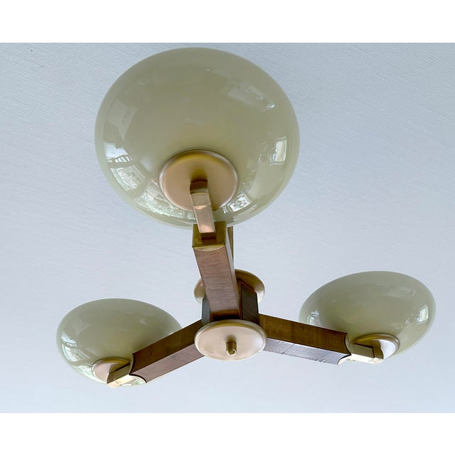 Art Deco Wood and Glass Pendant Light, 1930s For Sale - Image 9 of 18