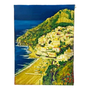 Costa d'Amalfi Embellished Giclee Landscape Painting 16" by 12"