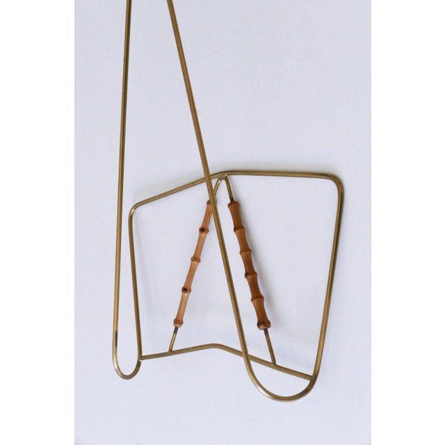 Mid-Century Wall-Mounted Brass & Bamboo Magazine Rack, Germany, 1960s For Sale - Image 15 of 18