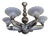 Art Deco Opalescent Glass and Nickel-Plated Bronze Chandelier by Jean Gauthier for Petitot & Ezan, France, 1935 For Sale