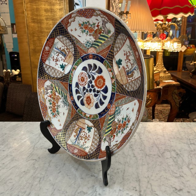 Asian Large Ceramic Platter For Sale In Miami - Image 6 of 8