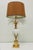 Superb Elegant table lamp attr. to S.A Boulanger, with ‘gold’ leaves enveloping the white glass ‘ostrich egg’. This is a...