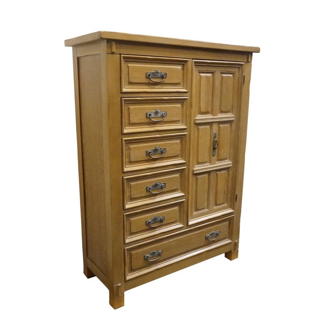 Spanish Revival Link Taylor Solid Pine Taos Collection Southwestern Spanish Revival 43" Door Chest 716-309 For Sale - Image 3 of 16