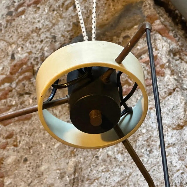 1960s Stilnovo Attributed Mid-Century Modern Gray Opaline Italian Chandelier For Sale - Image 6 of 13