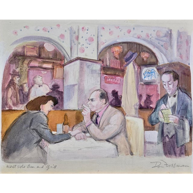 Don Freeman Don Freeman –West Side Bar and Grill–1960s New York City Social Realist Painting For Sale - Image 4 of 12
