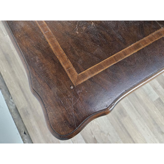 Low Inlaid Walnut Coffee Table with Crossed Legs, 1950s For Sale - Image 6 of 16