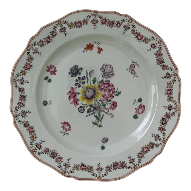 Antique Chinese Famille Rose Porcelain Plate For Sale