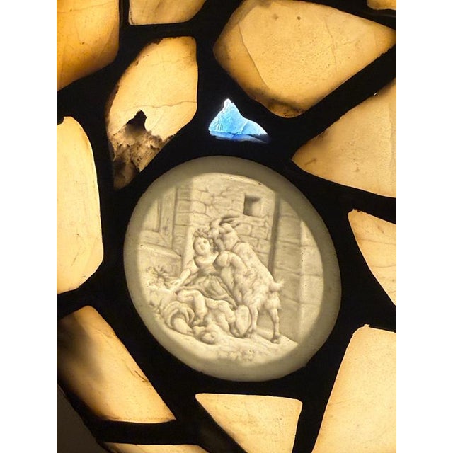 Viennese Alabaster and Lithophane Mosaic Pendant, 1900 For Sale - Image 10 of 17