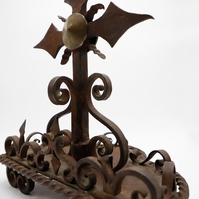 Spanish Early 19th Century Colonial Wrought Iron Cross For Sale - Image 3 of 4