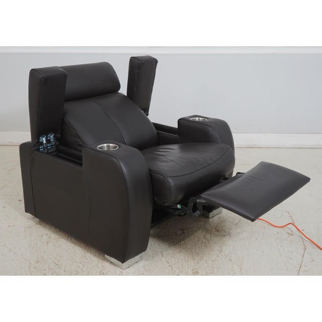 1990s Palliser Lemans Home Theater Leather Power Recliner For Sale - Image 5 of 18