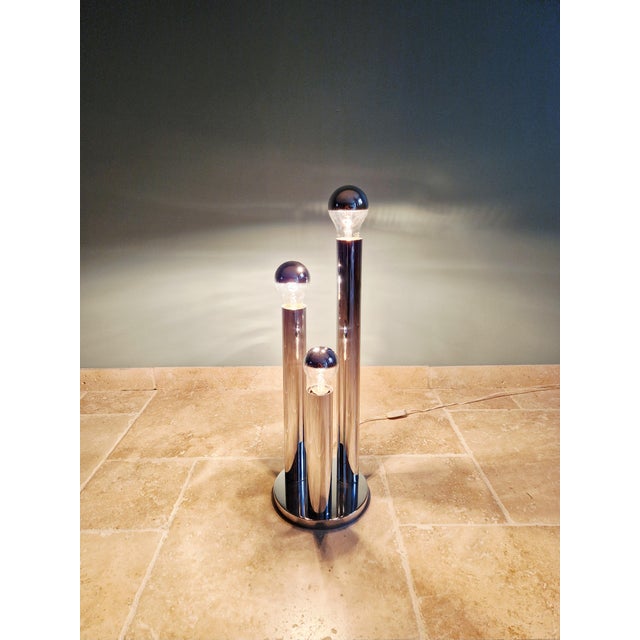 Gaetano Sciolari Large Space Age Lamp in Chromed Metal by Gaetano Sciolari for Boulanger, 1970 For Sale - Image 4 of 12