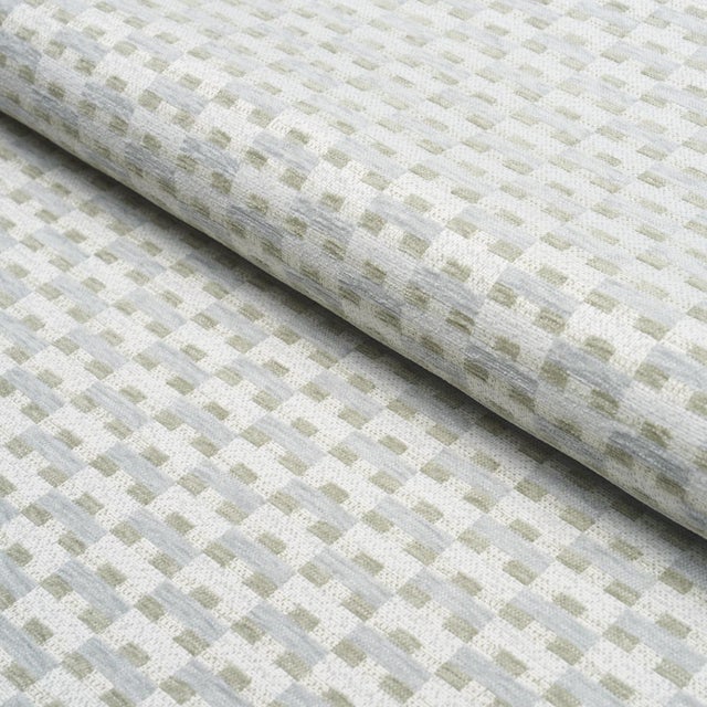 Traditional Schumacher Thatcher Performance Fabric In Mineral For Sale - Image 3 of 4