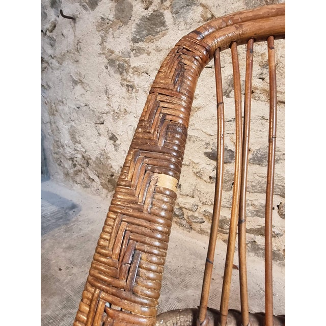 Wood Vintage Rattan Lounge Set, France, 1940s, Set of 3 For Sale - Image 7 of 18