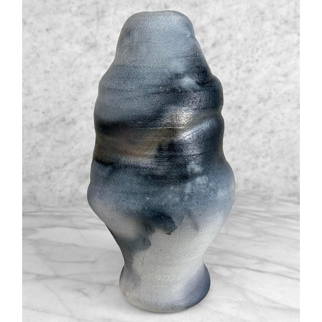 Vintage Abstract Gray Studio Pottery Signed Vase - 12" For Sale - Image 4 of 7