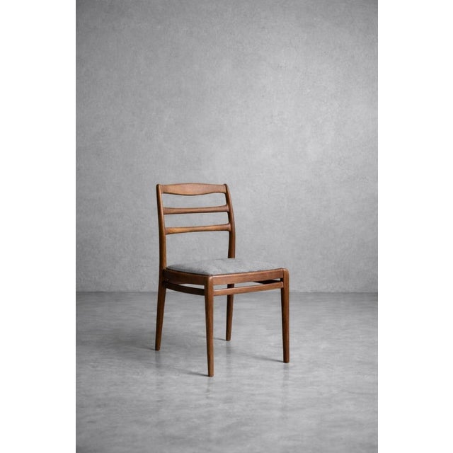 Mid-Century Modern Danish Teak & Grey Fabric Chairs, 1960s, Set of 4 For Sale - Image 15 of 18