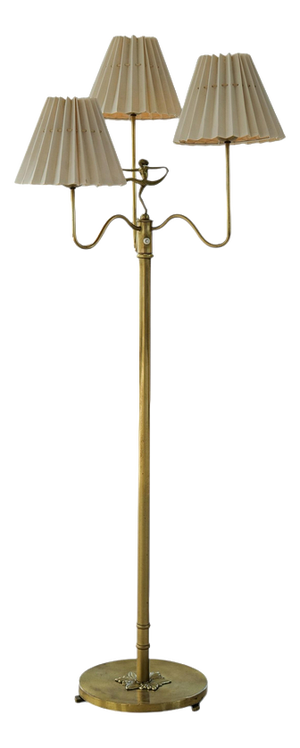 Swedish Grace Floor Lamp in Brass, Sweden, 1940s