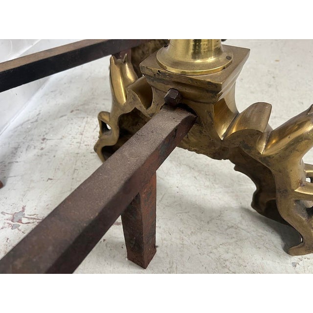Brass Log Andirons, Set of 2 For Sale - Image 3 of 16