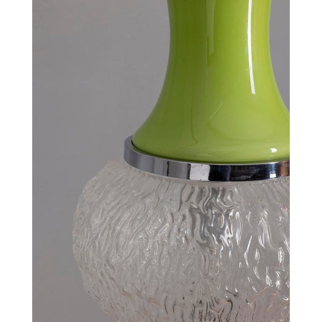 Chartreuse Vintage Italian Green Glass Pendant Lamp, 1970s For Sale - Image 8 of 10