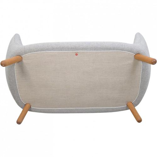 Poet Sofa in Grey Fabric and Black Leather by Finn Juhl, 2020 For Sale - Image 15 of 17