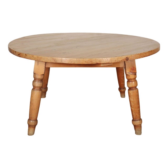 19th Century Circular Pine Dining Table For Sale