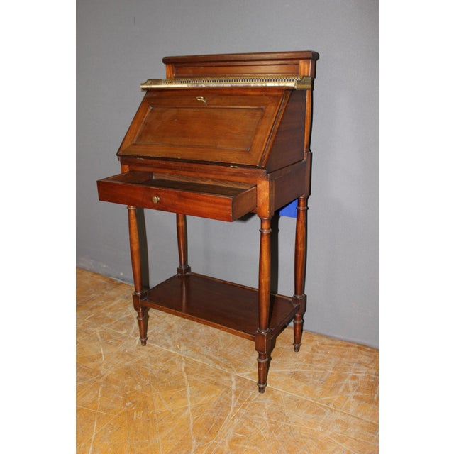 Wood Directoire Style Desk in Mahogany, 1950s For Sale - Image 7 of 12
