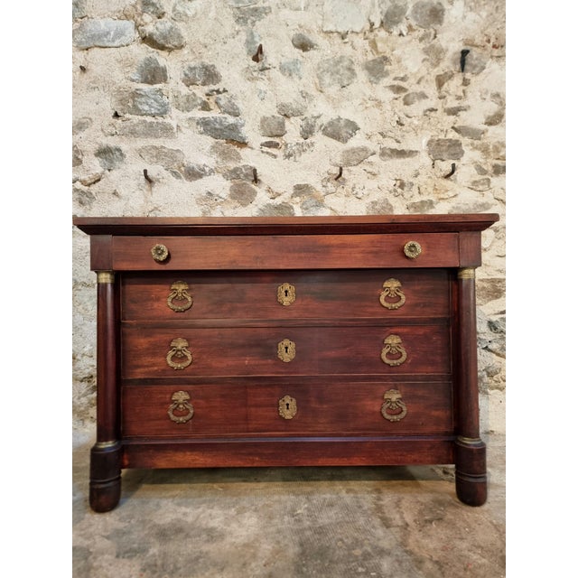 Antique French Empire Chest of Drawers in Mahogany For Sale - Image 11 of 18