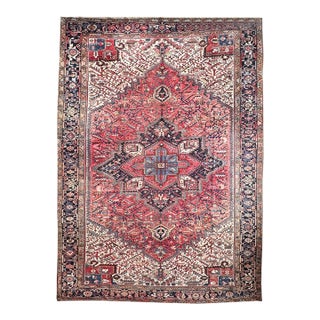 Palatial Vintage Persian Heriz With Gorgeous Colors and Nice Meaty Plush Pile | 9.8 X 16 For Sale
