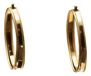 The Windmill Lane: Two Inch Triple Hoops in Yellow Gold, 2 Pieces