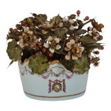 1980s Jane Hutcheson Enameled Flowers in Porcelain Bowl For Sale