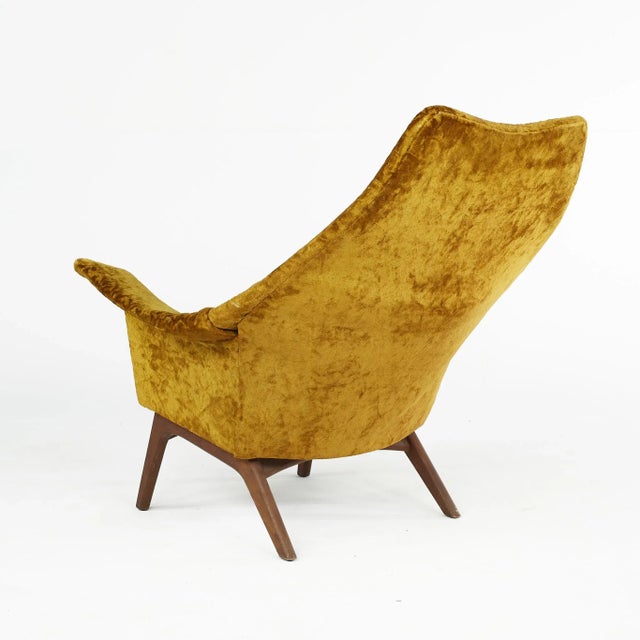 Gold Adrian Pearsall Mid Century Walnut Wingback Arm Chair For Sale - Image 8 of 9