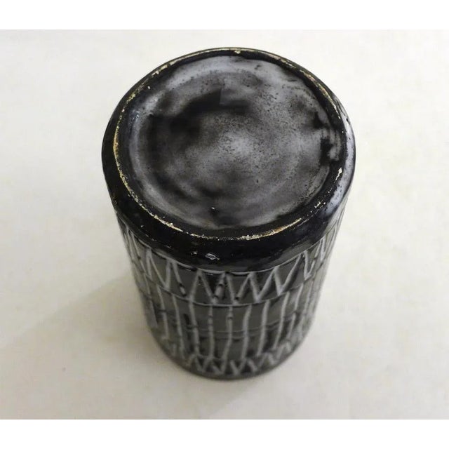 Small Mid-Century Modern Scroll Vase with Incised Geometric Decoration, 1950s For Sale - Image 6 of 14