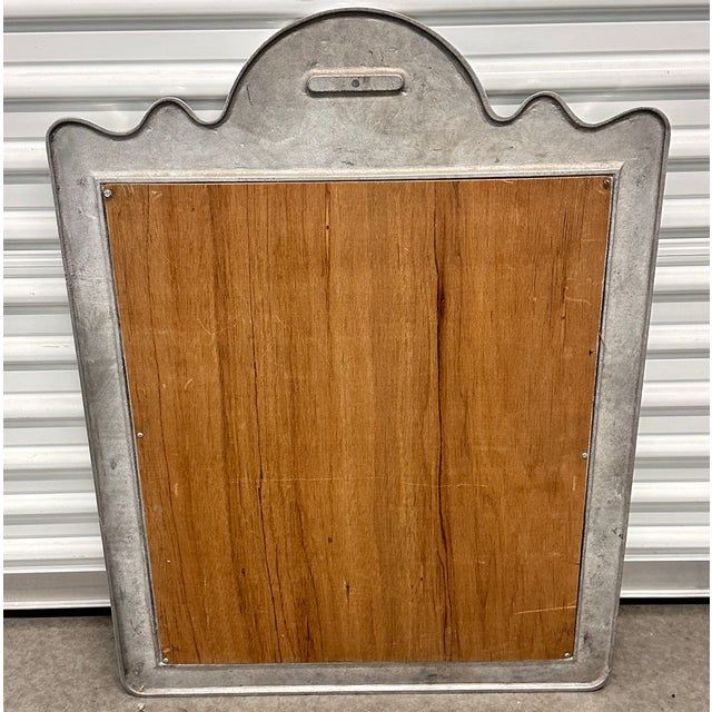 1960s 1960s Hand Forged Studio Heavy Pewter Silver Wall Mirror Frame With Grapes Vines For Sale - Image 5 of 6