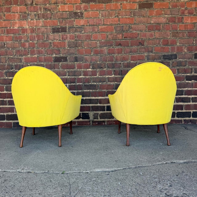 Mid 20th Century Pair of Paul McCobb Symmetric Group Mid-Century Yellow Round Back Chairs For Sale - Image 5 of 12