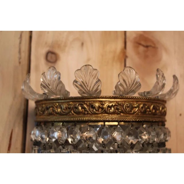 Glass Model Crinoline Sconces from Baccarat, 1950s, Set of 2 For Sale - Image 7 of 10