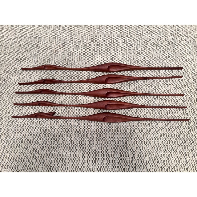 1960s Teak Bird Wall Art, Denmark, 1960s, Set of 5 For Sale - Image 5 of 18