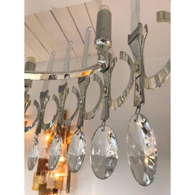 2 Chandeliers Ovali by Sciolari, Italy, 1970s For Sale - Image 9 of 12