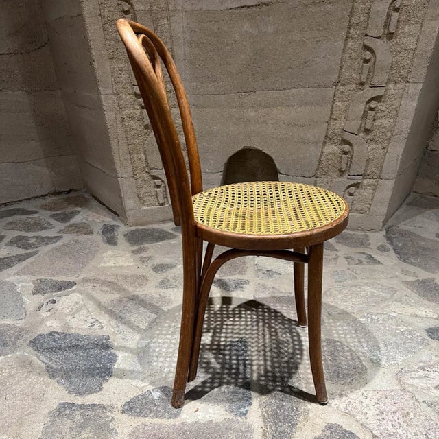 Mid-Century Modern 1960s Thonet A16 Sweetheart Chair Bentwood Cane For Sale - Image 3 of 12