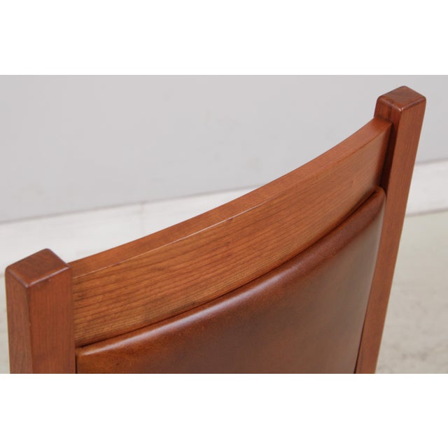 Set of 4 Stickley Mission Cherry Leather Dining Chairs For Sale - Image 11 of 18