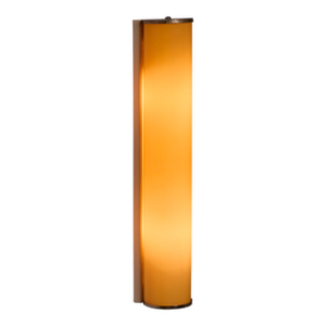 1940s Finnish Yellow Cylindrical Glass & Metal Plug-in Wall Lamp