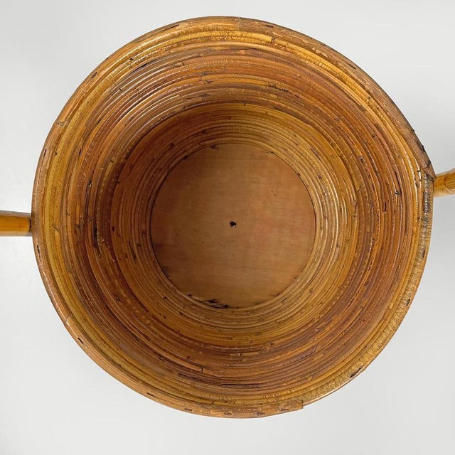 Mid-Century Modern Italian Round Rattan Umbrella Stand with Handle, 1960s For Sale - Image 15 of 18