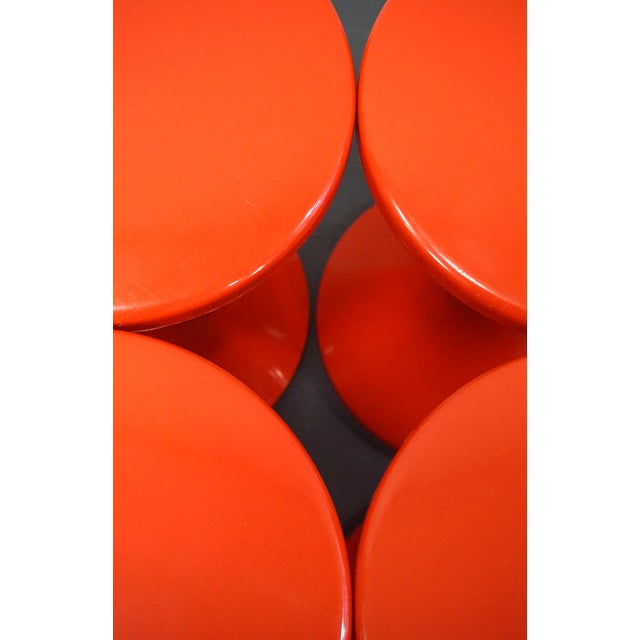 1970s Red Stools, 1970s, Set of 4 For Sale - Image 5 of 8