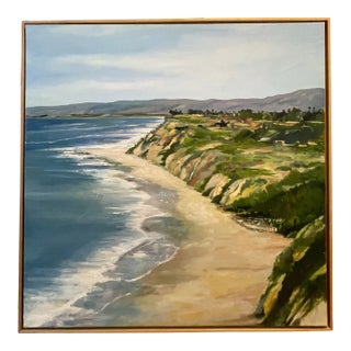 Santa Barbara Blue Seascape Painting 'Above Hendry's Beach' by Michele Zuzalek For Sale